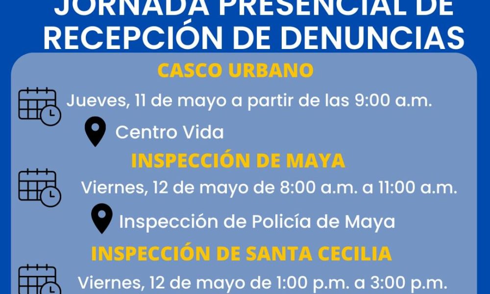 JORNADA PRESENCIAL DE RECEPCIÓN DE DENUNCIAS POR PARTE DE LA FISCALÍA GENERAL DE LA NACIÓN