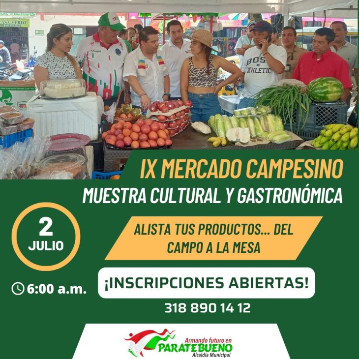 ¡Puedes registrarte ahora! La novena edición del “Mercado Campesino Muestra Cultural y Gastronómica” tiene sus inscripciones disponibles